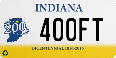 IN license plate 400FT