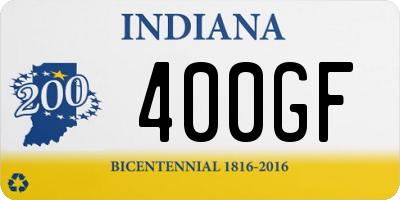 IN license plate 400GF