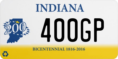 IN license plate 400GP