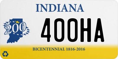 IN license plate 400HA