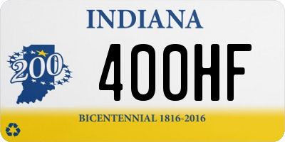 IN license plate 400HF