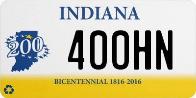 IN license plate 400HN