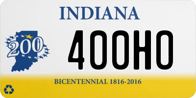 IN license plate 400HO