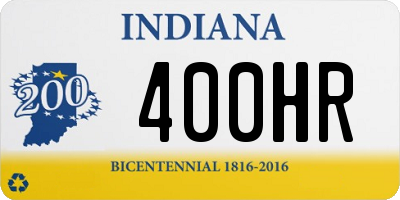 IN license plate 400HR