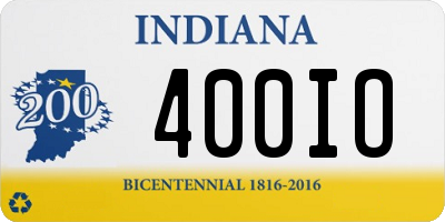 IN license plate 400IO