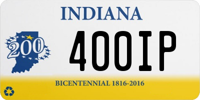 IN license plate 400IP