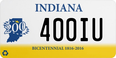IN license plate 400IU