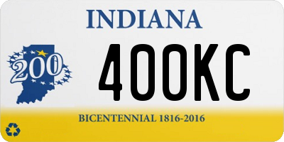 IN license plate 400KC