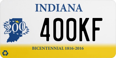 IN license plate 400KF