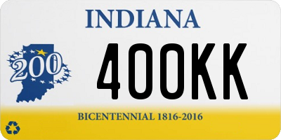 IN license plate 400KK