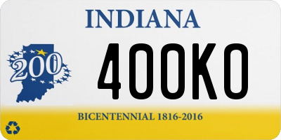 IN license plate 400KO