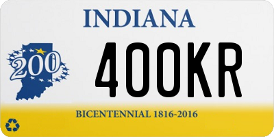 IN license plate 400KR