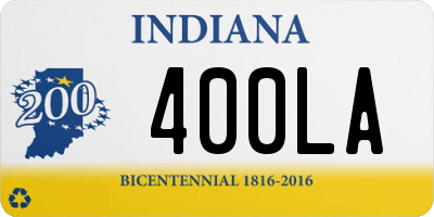 IN license plate 400LA