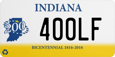 IN license plate 400LF