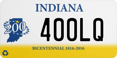 IN license plate 400LQ