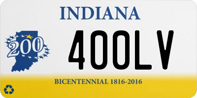 IN license plate 400LV