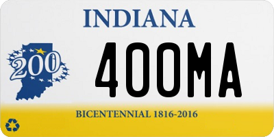 IN license plate 400MA