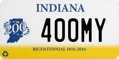 IN license plate 400MY