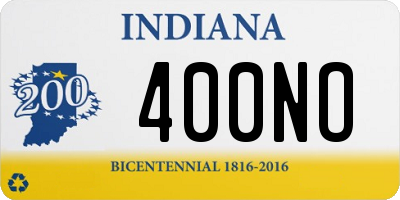 IN license plate 400NO