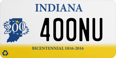 IN license plate 400NU