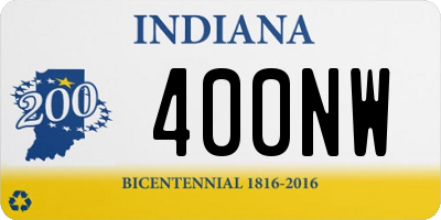 IN license plate 400NW