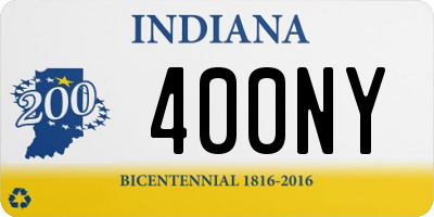 IN license plate 400NY