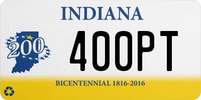 IN license plate 400PT