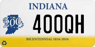 IN license plate 400QH