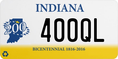 IN license plate 400QL