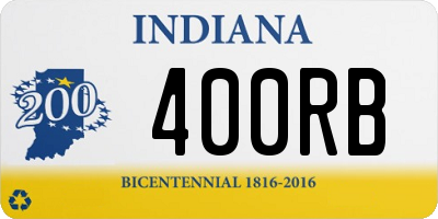 IN license plate 400RB