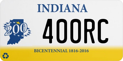 IN license plate 400RC