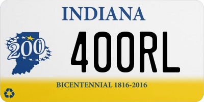 IN license plate 400RL