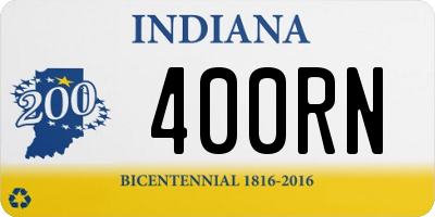 IN license plate 400RN