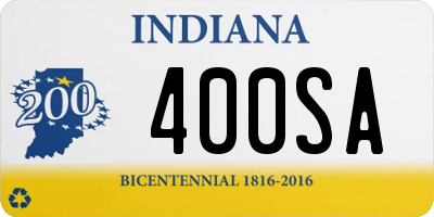 IN license plate 400SA