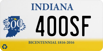 IN license plate 400SF