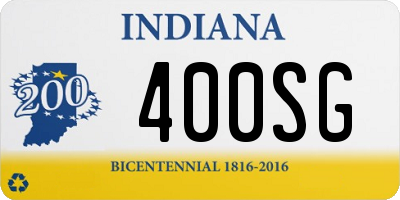 IN license plate 400SG