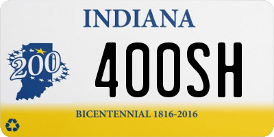 IN license plate 400SH