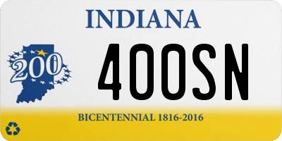 IN license plate 400SN