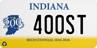 IN license plate 400ST