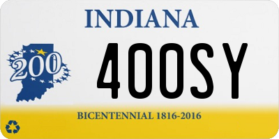 IN license plate 400SY