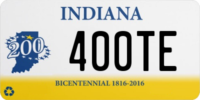 IN license plate 400TE
