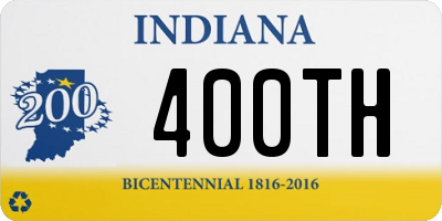 IN license plate 400TH