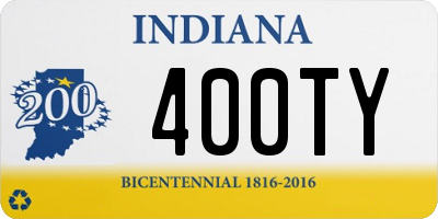 IN license plate 400TY