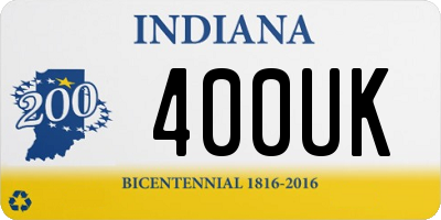 IN license plate 400UK