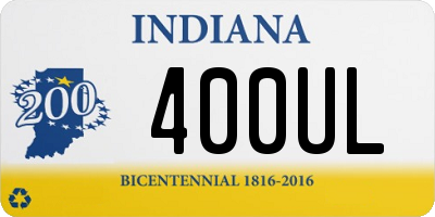 IN license plate 400UL