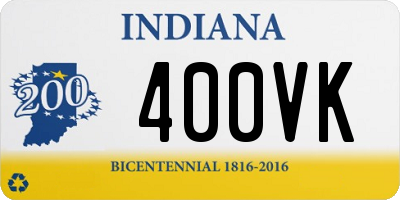 IN license plate 400VK