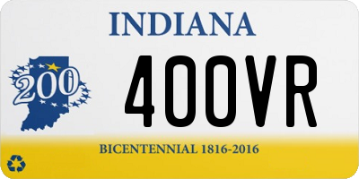 IN license plate 400VR