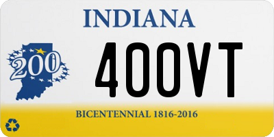 IN license plate 400VT