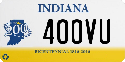 IN license plate 400VU