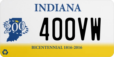 IN license plate 400VW